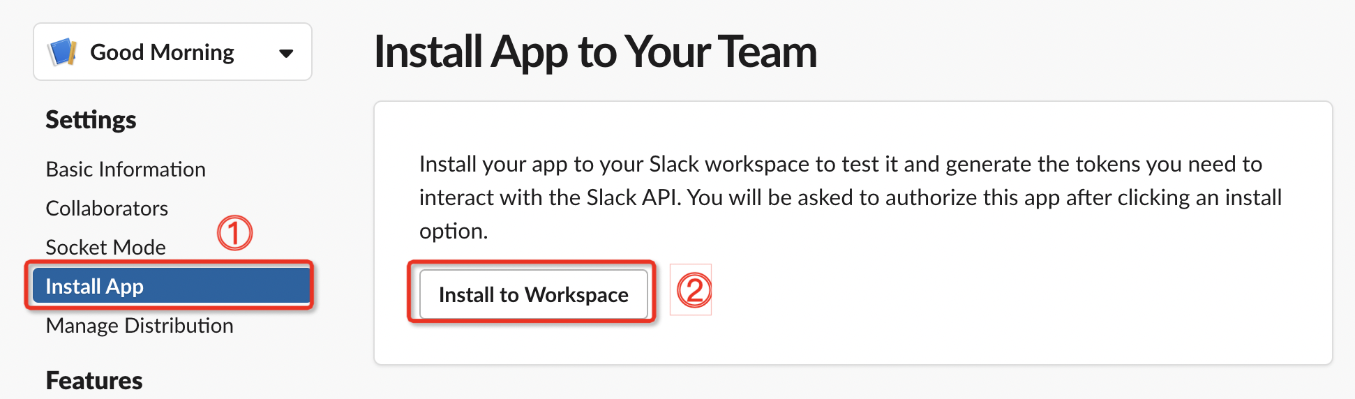 install app to workspace